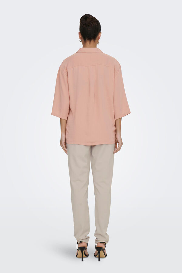 JDY Camisa manga 3/4 botones rosa