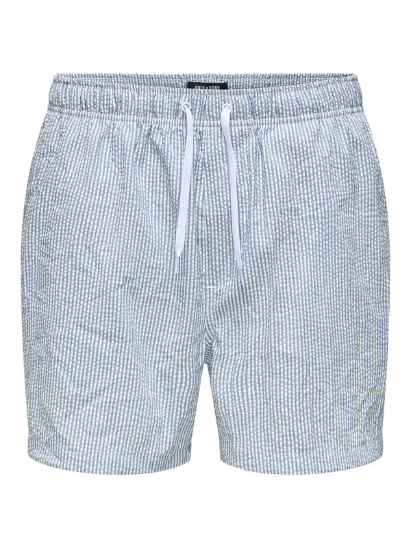 Only & Sons Mai&ocirc; curto texturizado azul