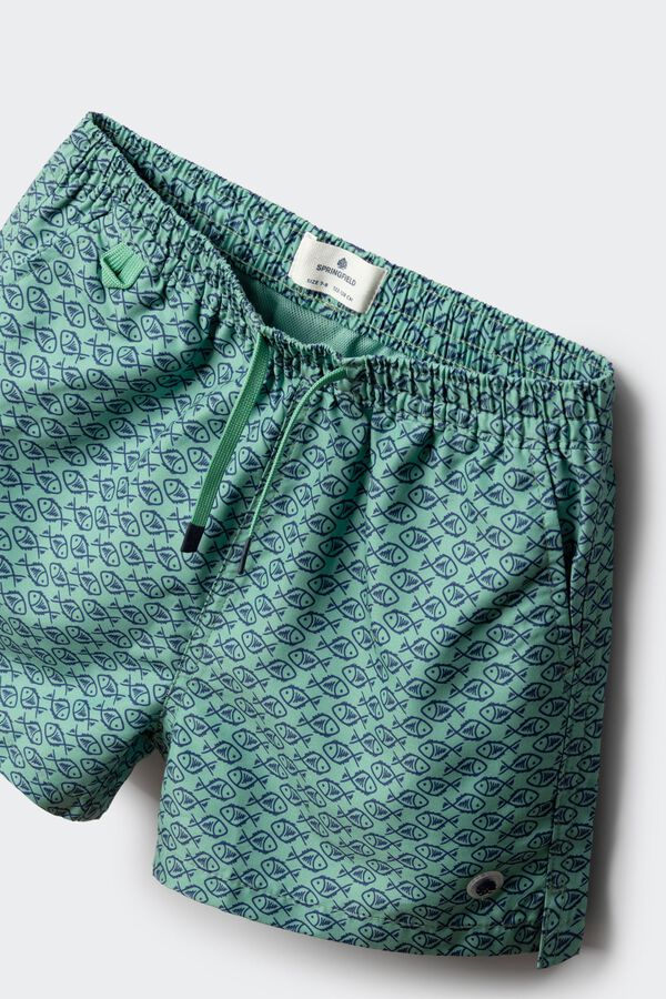 Springfield Kids Fato de banho de peixes para menino verde