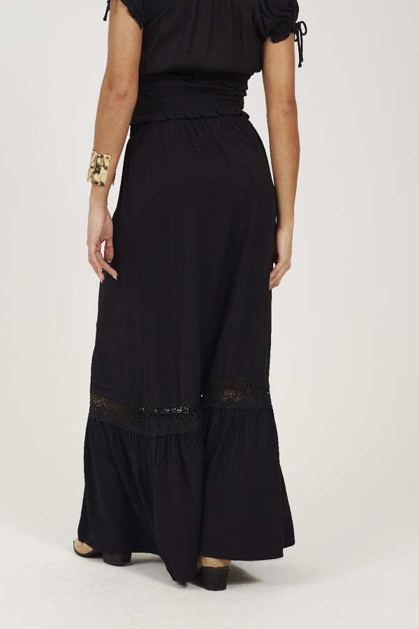 Brave Soul Saia longa com renda preto