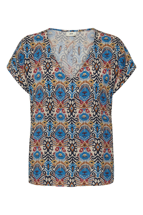 JDY T-shirt de manga curta estampada bege