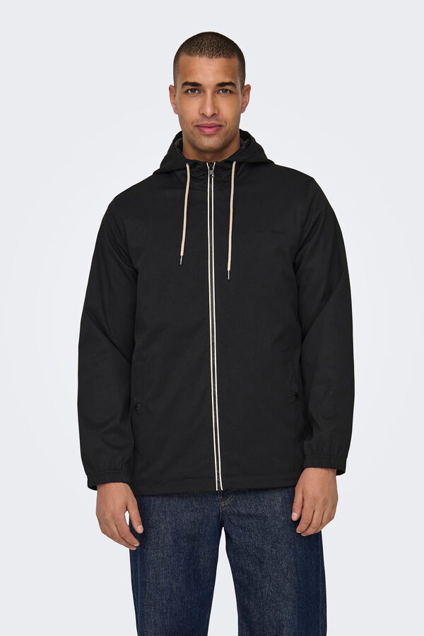 Only & Sons Casaco com capuz preto