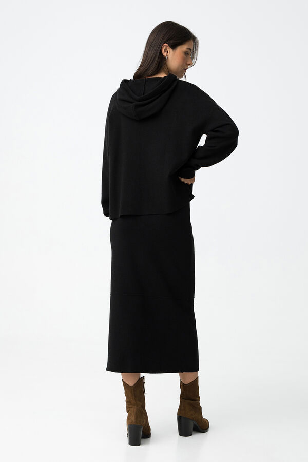 Tiffosi Falda midi de punto negro