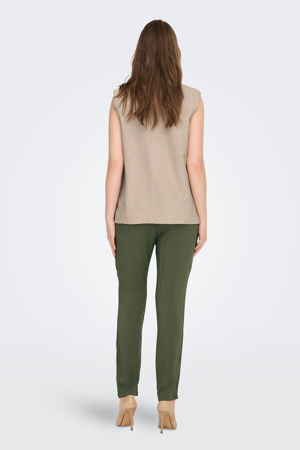 Only Colete duplo bot&atilde;o linho e viscose cinzento