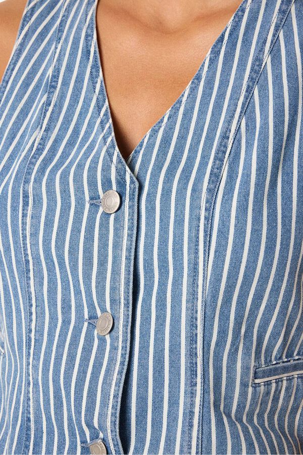 Noisy May Colete riscas estampado azul