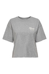 JDY T-shirt de gola redonda  cinzento