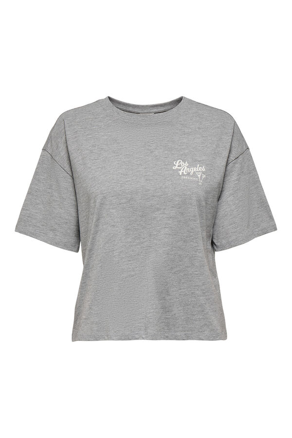 JDY T-shirt de gola redonda  cinzento