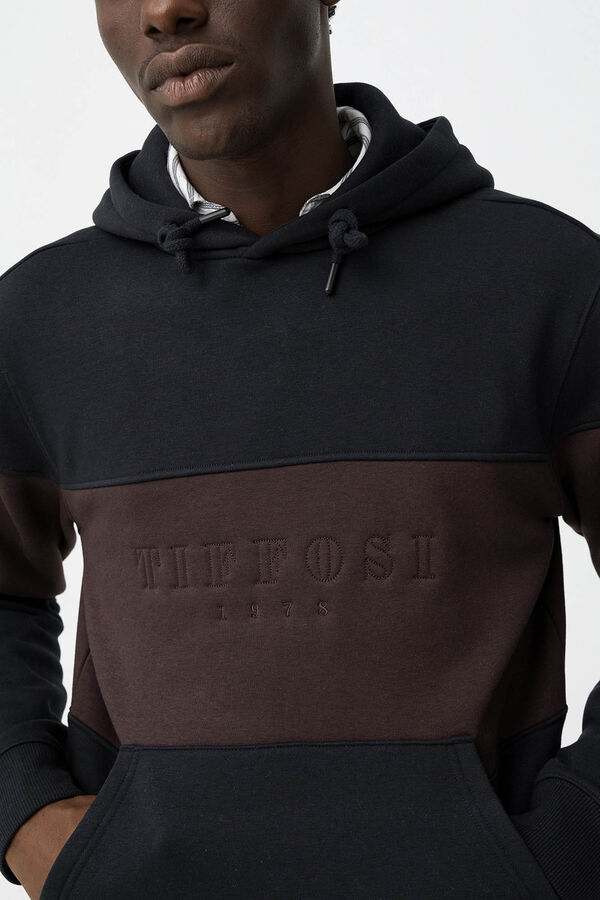 Tiffosi Moletom com capuz e bordado frontal azul