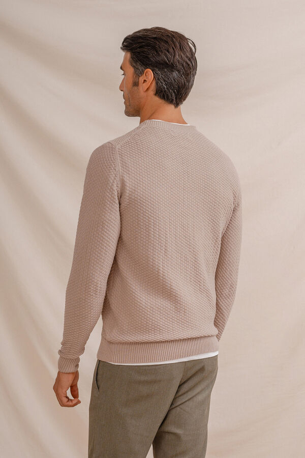 Celopman Jersey de malha estruturada  bege