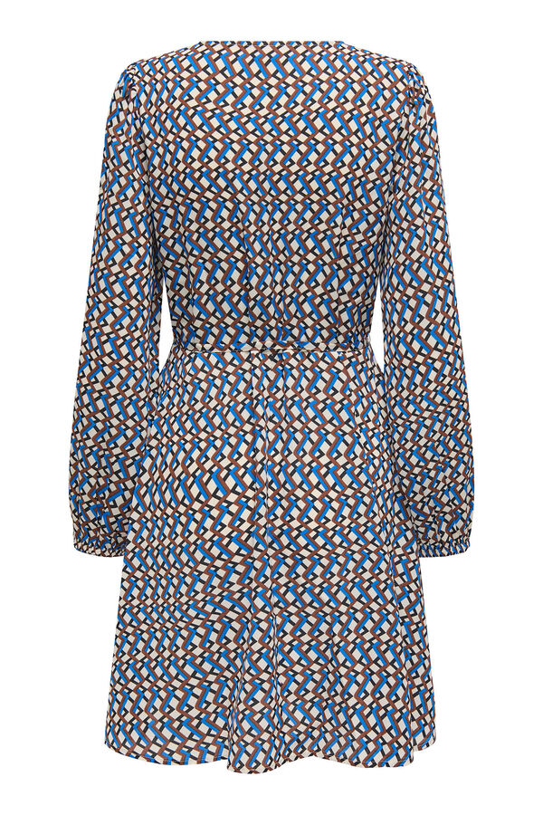 Only Vestido curto com mangas compridas e decote em V  branco