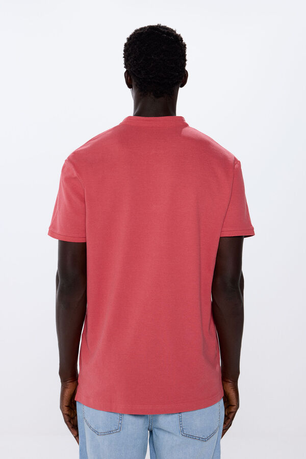 Springfield Camisa p&oacute;lo em piqu&eacute; com gola Mao vermelho