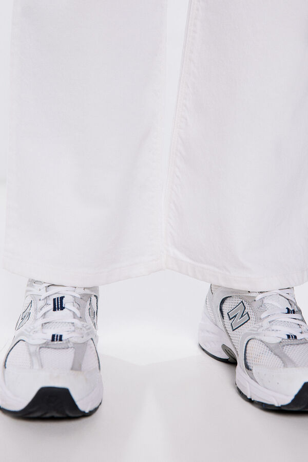 Springfield Jeans Wide leg blanco