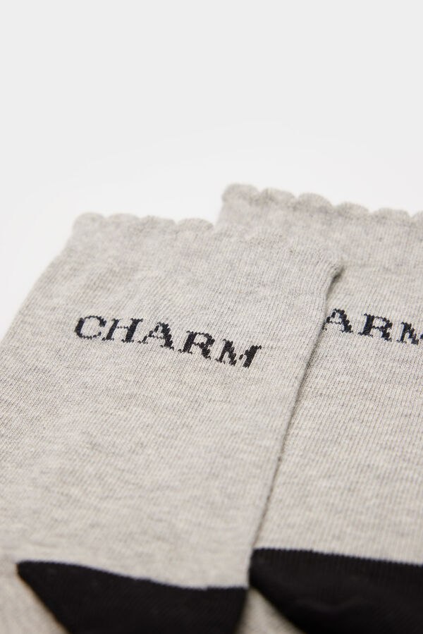 Springfield Meia Texto cinzento