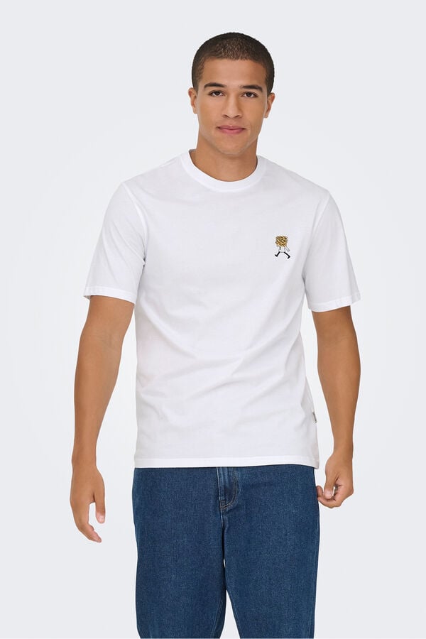Only & Sons T-shirt de manga curta. branco