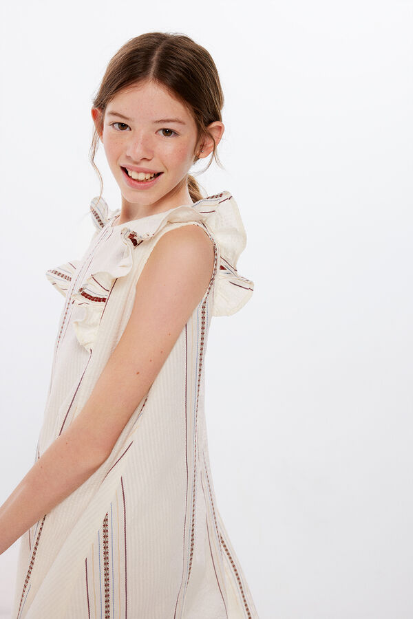 Springfield Kids Vestido rayas ni&ntilde;a beige