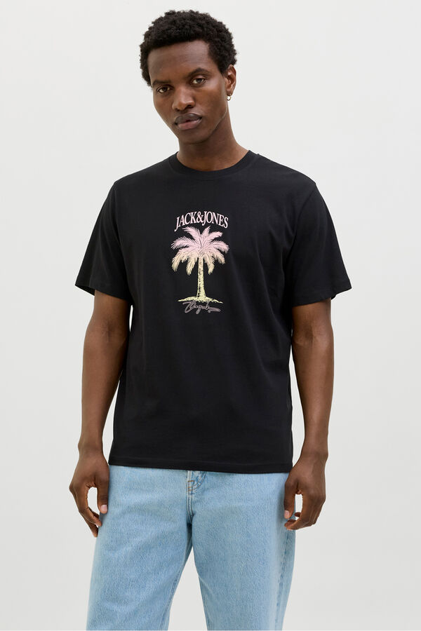 Jack & Jones Camiseta regular fit estampada negro