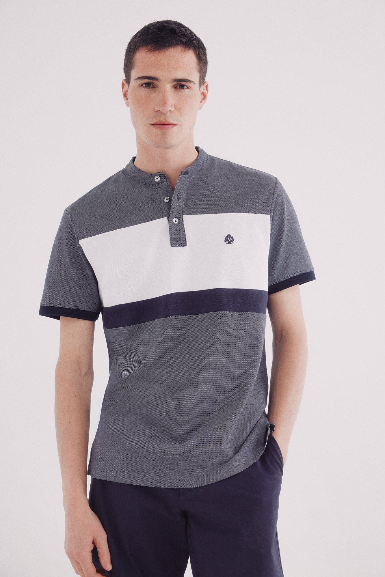 Springfield Polo piqu&eacute; mao oxford bloques slim fit