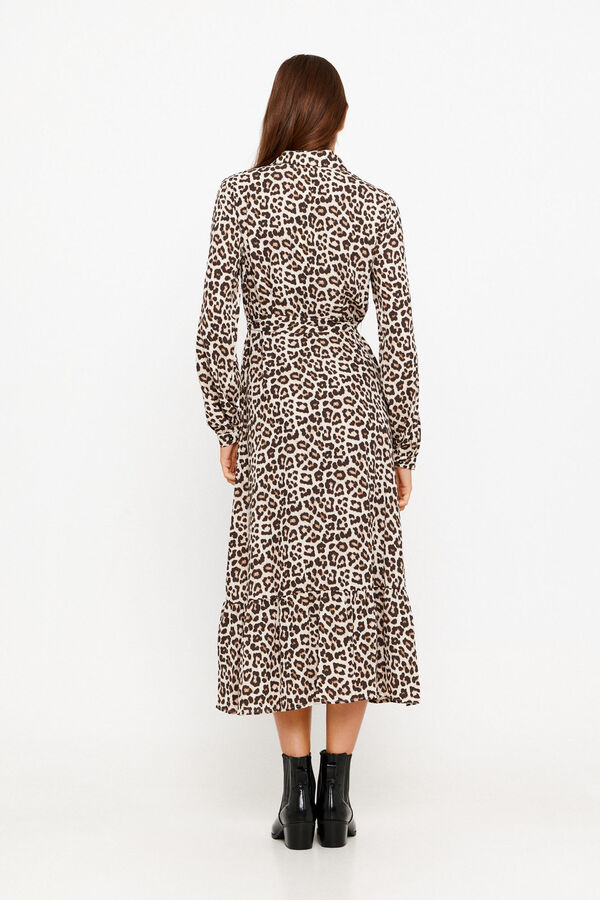 Only vestido de camisa curta castanho