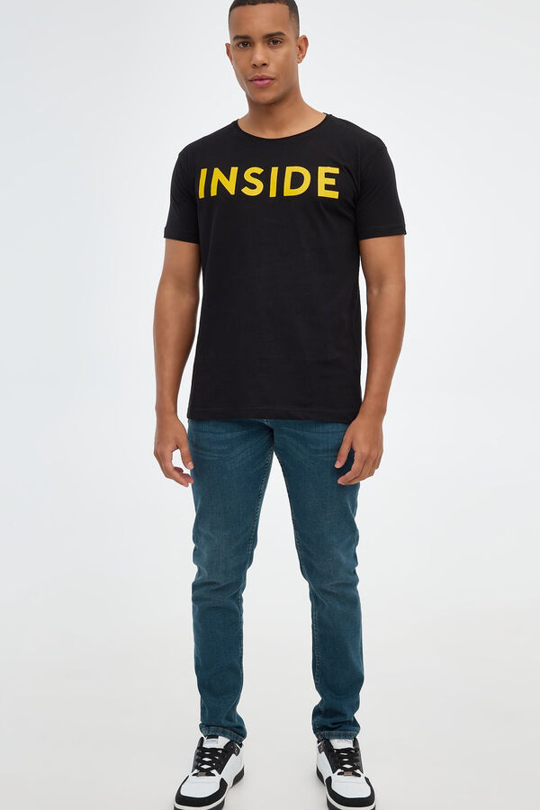 Inside Camiseta B&aacute;sica Print Logo negro