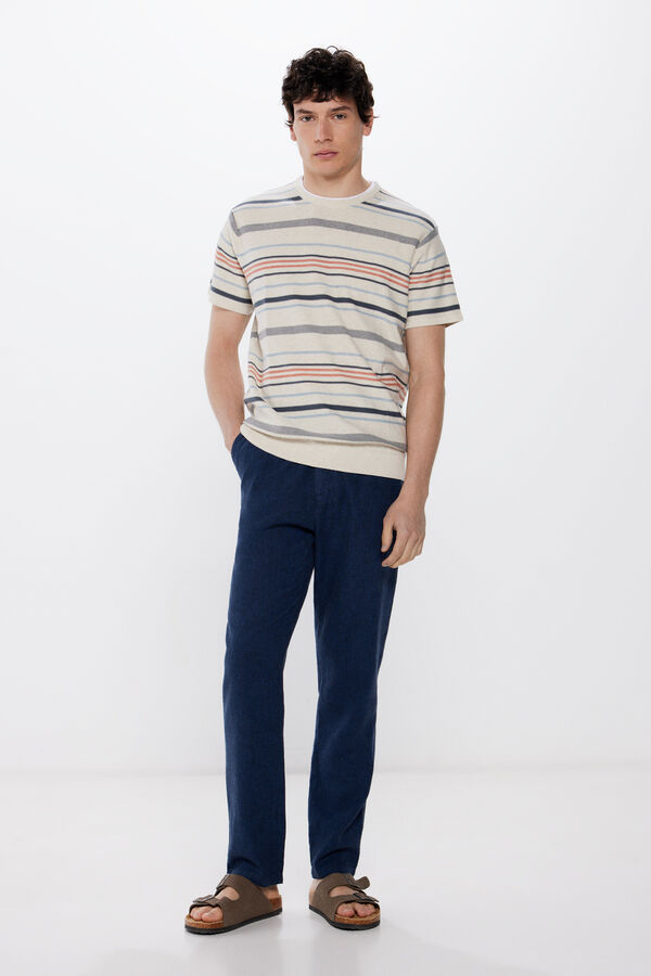 Springfield Camisola de manga curta &agrave;s riscas cinzento