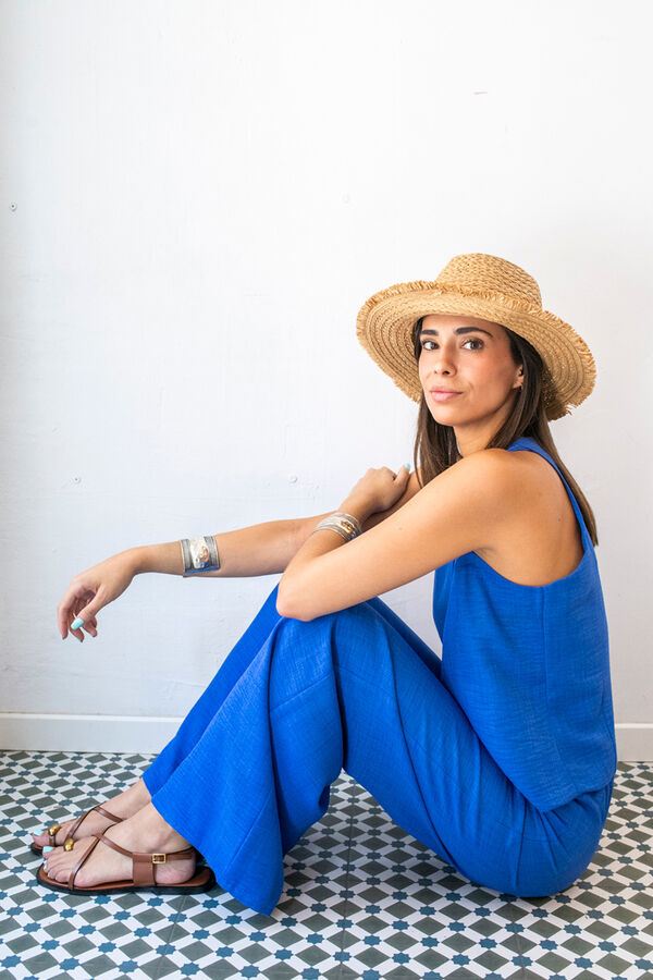 Cul Sac Cal&ccedil;a palazzo el&aacute;stica azul