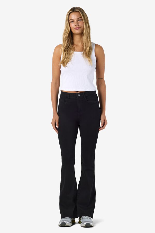 Noisy May Jeans flare de tiro alto negro