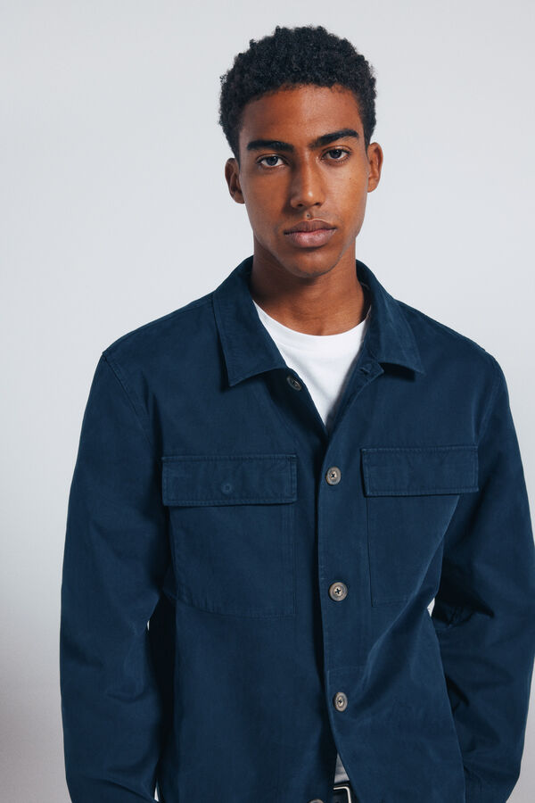 Springfield Sobrecamisa de algodão azul