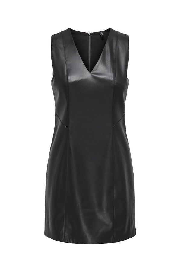 Only Vestido curto de couro vegano preto