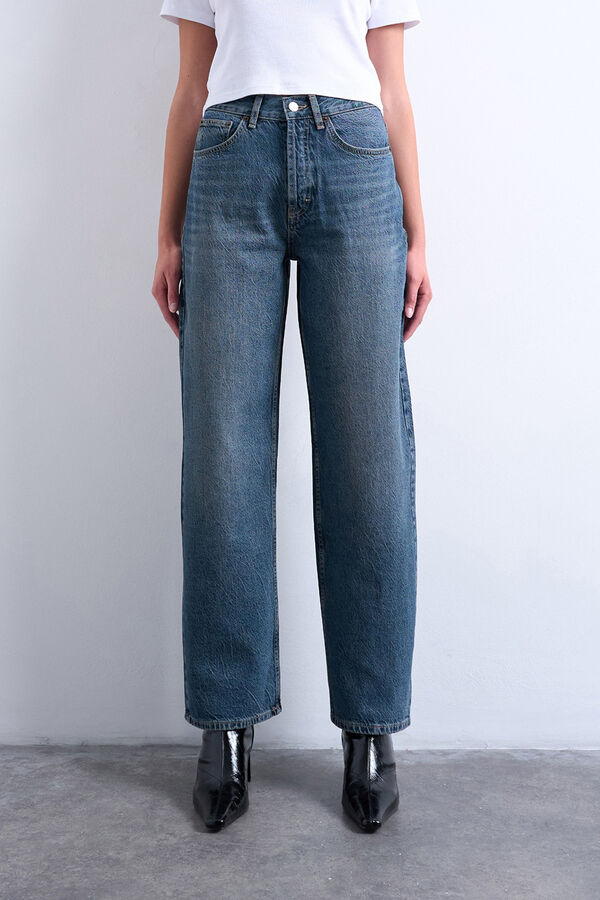 Topshop Jeans de tiro medio azul