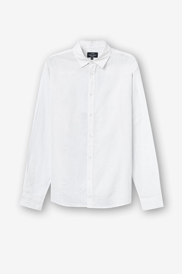 Tiffosi Camisa Regular Fit Linho branco