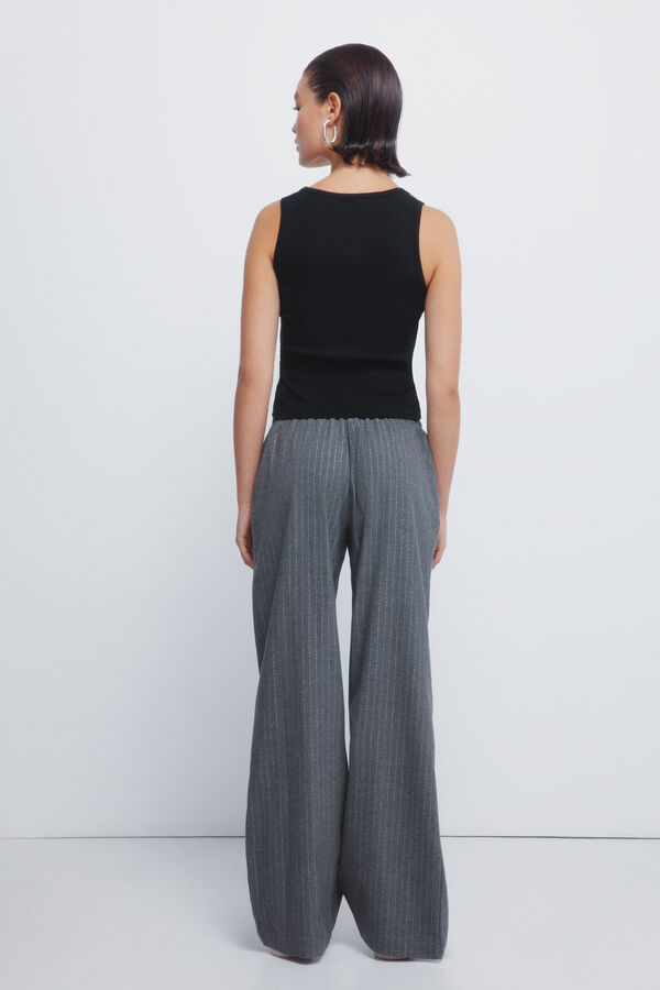 Springfield Pantalones jogger rayas lurex gris