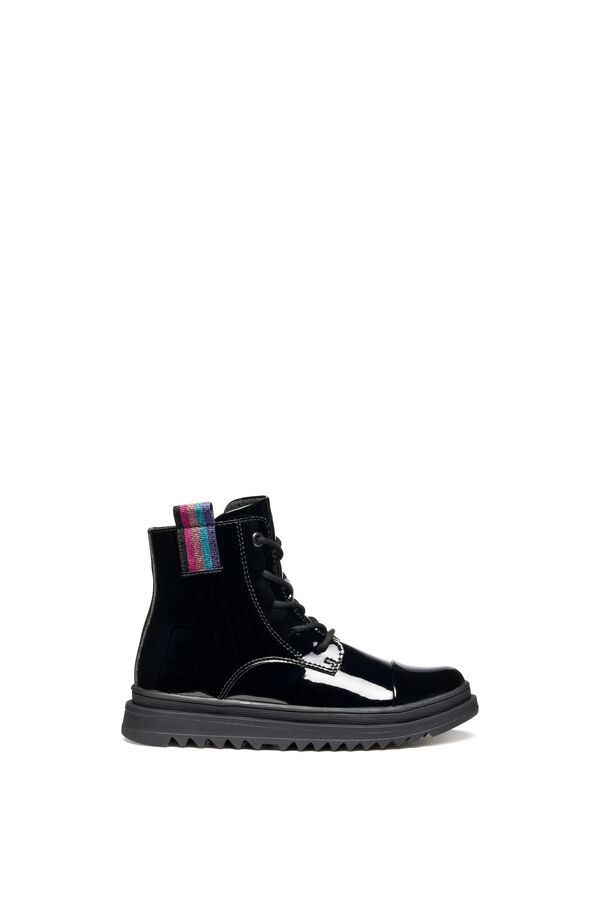 Geox Botines efecto charol negro