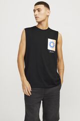 Jack & Jones T-shirt oversize sem mangas preto