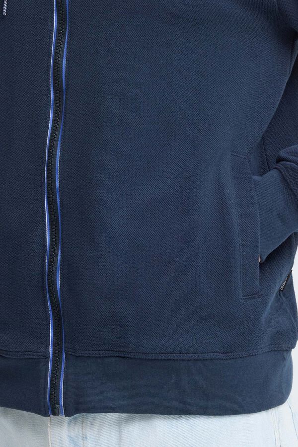 Blend Sudadera piqu&eacute; con capucha azul