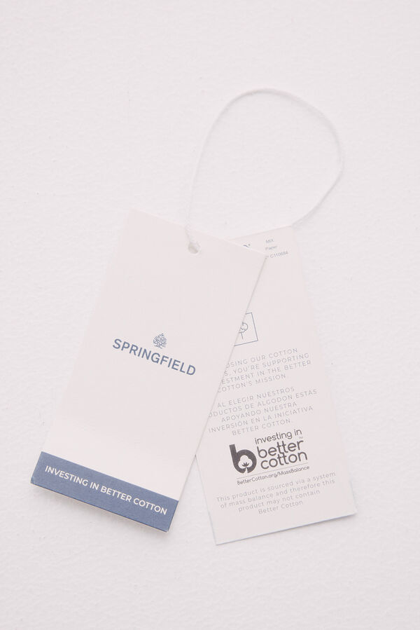 Springfield Camiseta mangas tachas cristal gris