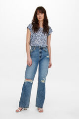 Only Camiseta estampada de manga corta azul