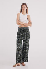 Springfield Cal&ccedil;as flu&iacute;do palazzo estampado preto