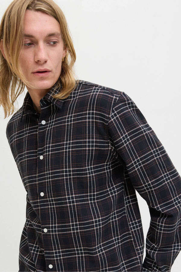 Jack & Jones Camisa de flanela xadrez preto