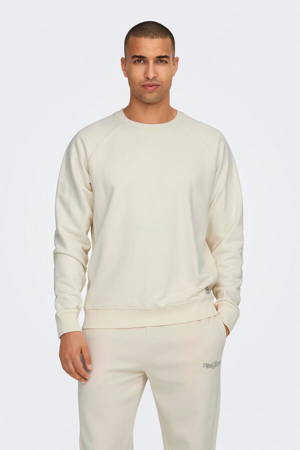 Only & Sons Sudadera de cuello redondo y print trasero blanco