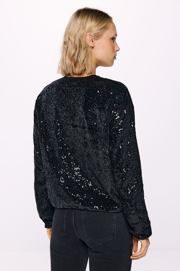 Springfield Bomber lentejuelas negro