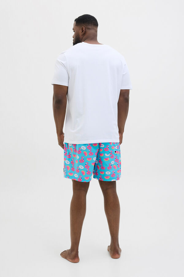 Jack & Jones PLUS Maiô estampado PLUS azul