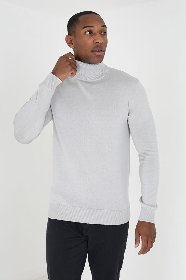 Brave Soul Jersey de punto con cuello alto blanco