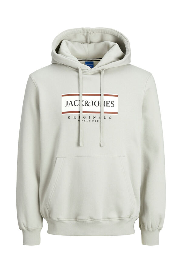 Jack & Jones Moletom com logo e Sweatshirt regular cinzento