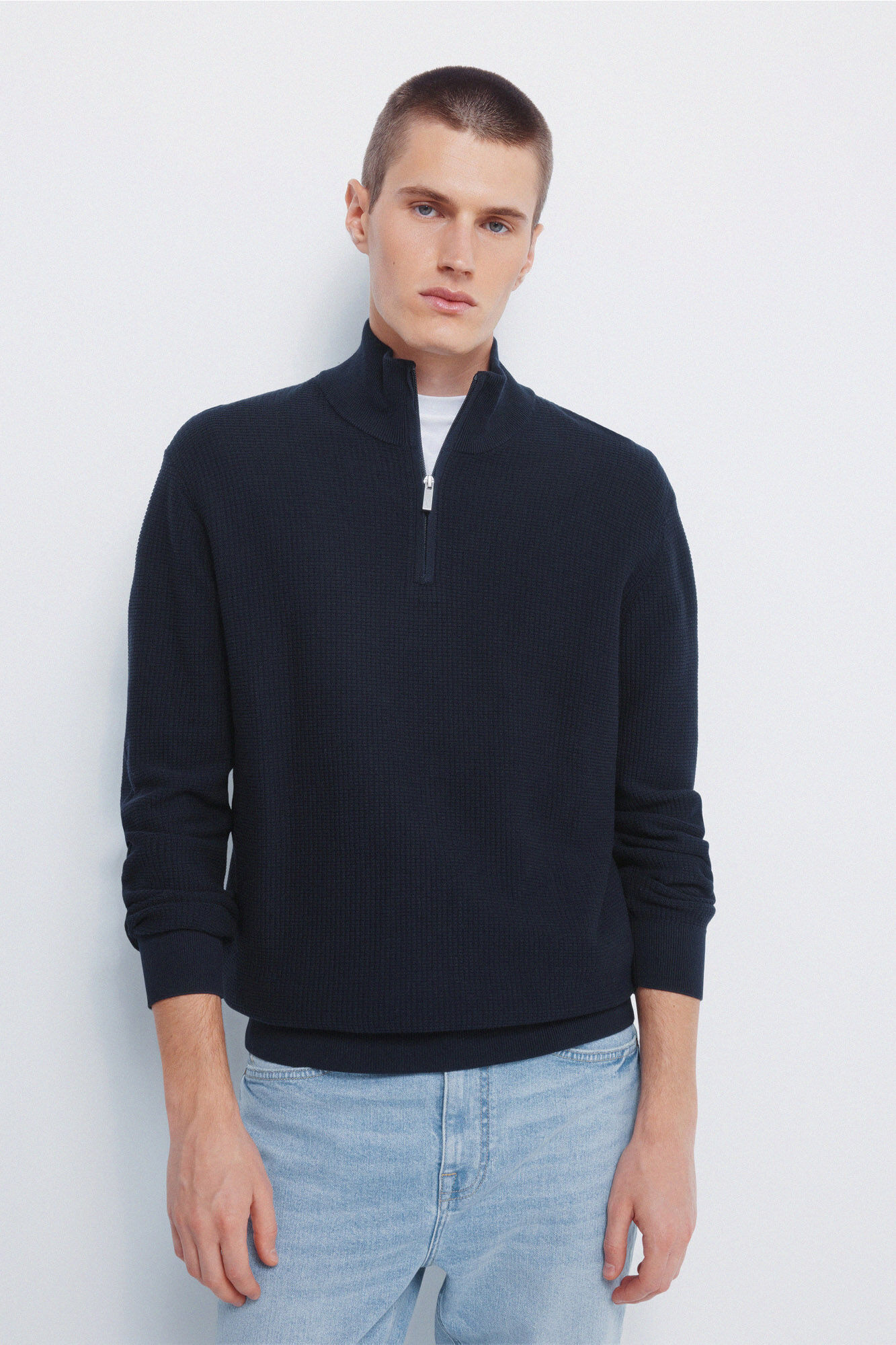 Springfield Camisola com fecho-&eacute;clair liso