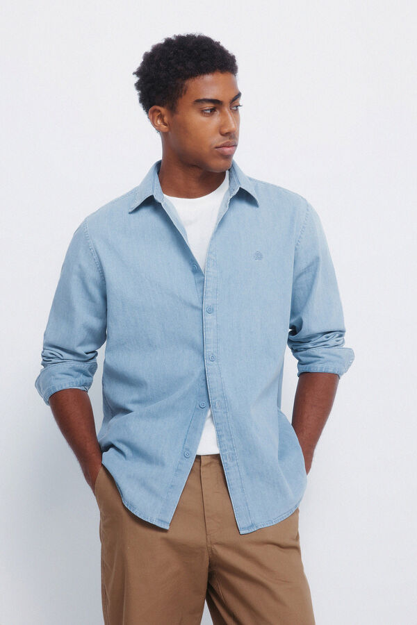 Springfield Camisa jeans azul