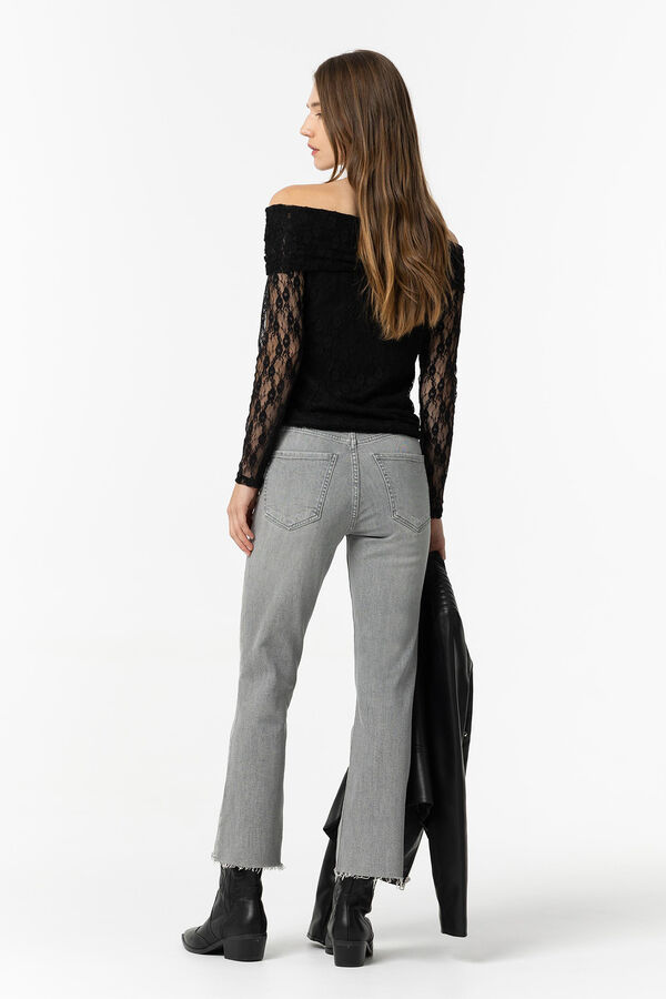 Tiffosi Jeans Megan cropped flare cinzento