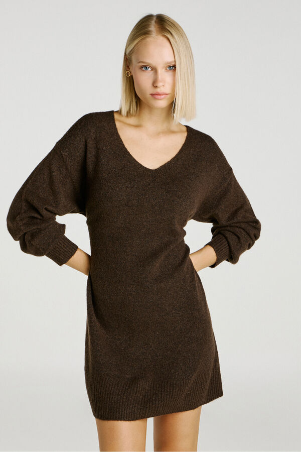 Jack & Jones Vestido curto de malha castanho