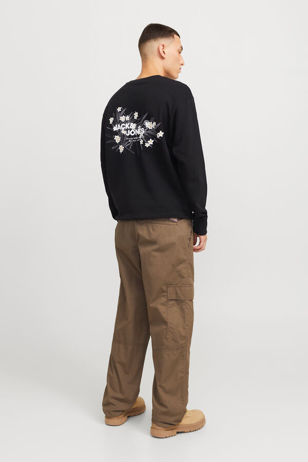 Jack & Jones Sweatshirt de ajuste padr&atilde;o preto