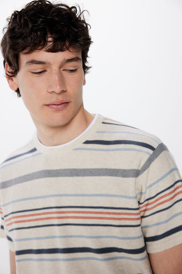 Springfield Camisola de manga curta &agrave;s riscas cinzento