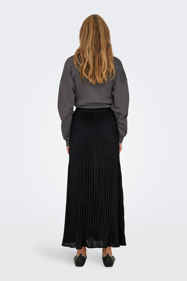 Only Falda larga plisada negro
